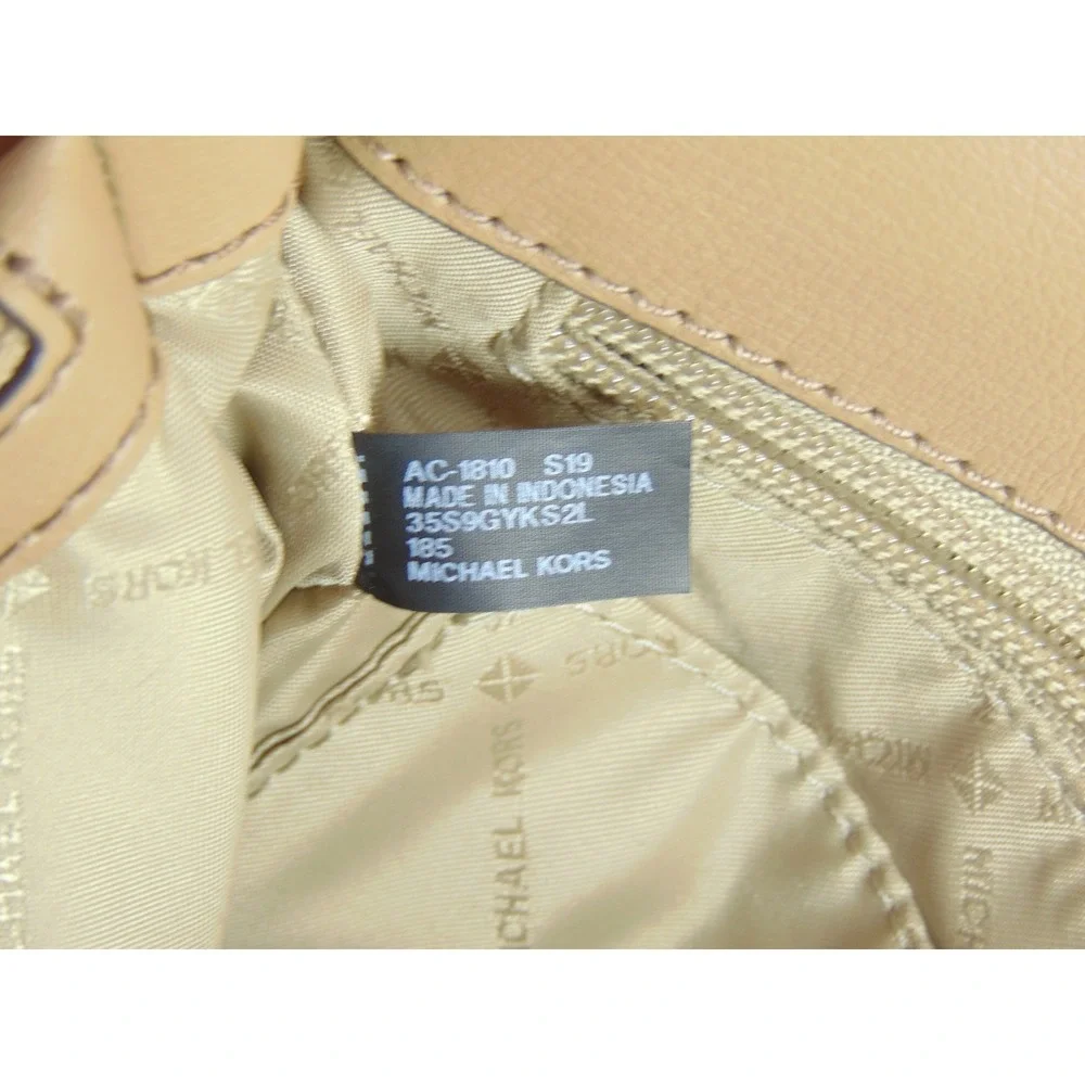 Michael Kors Handbag Jet Set Tan Leather Chain Strap Flap Turn Lock Shoulder Bag